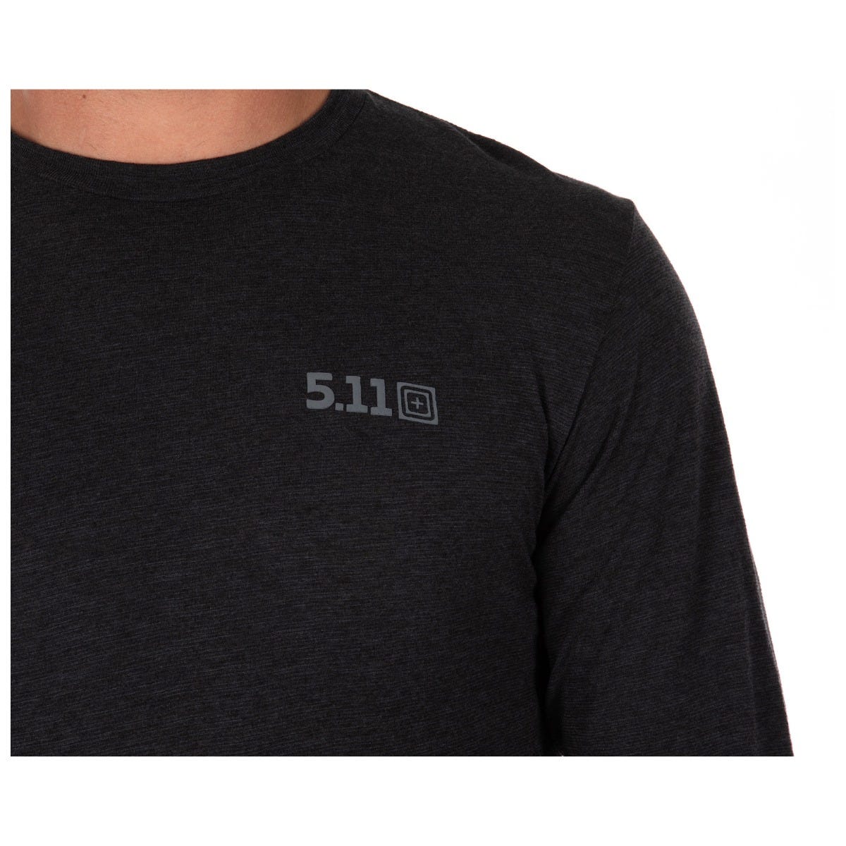 5.11 Triblend Legacy långärmad T-shirt i Black Heather med rund hals och modern passform