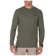 5.11 Triblend Legacy långärmad T-shirt i Military Green Heather med rund hals och modern passform