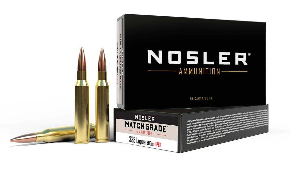 Nosler - Match Grade Ammunition - .338 Lapua Magnum - 300gr - CC HPBT - 20/ask