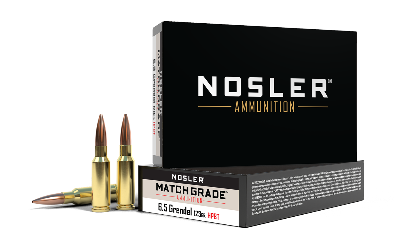 Nosler - Match Grade Ammunition - 6.5 Grendel - 123gr - CC HPBT - 20/ask