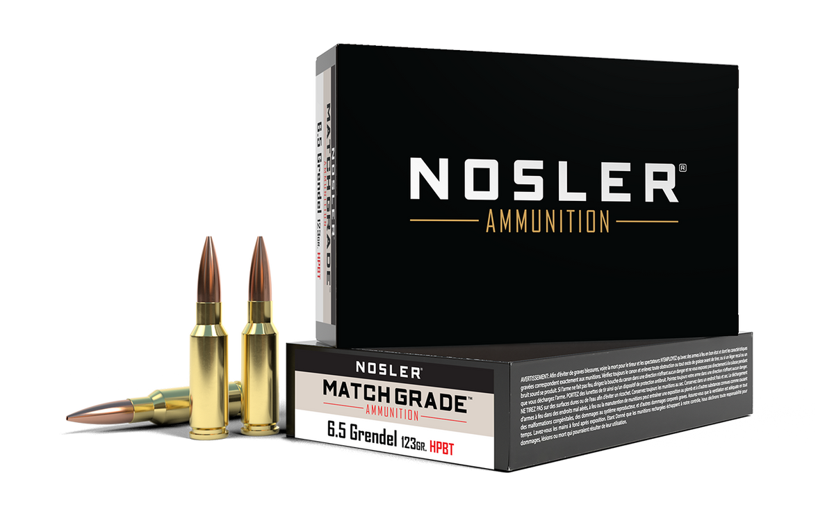 Nosler - Match Grade Ammunition - 6.5 Grendel - 123gr - CC HPBT - 20/ask