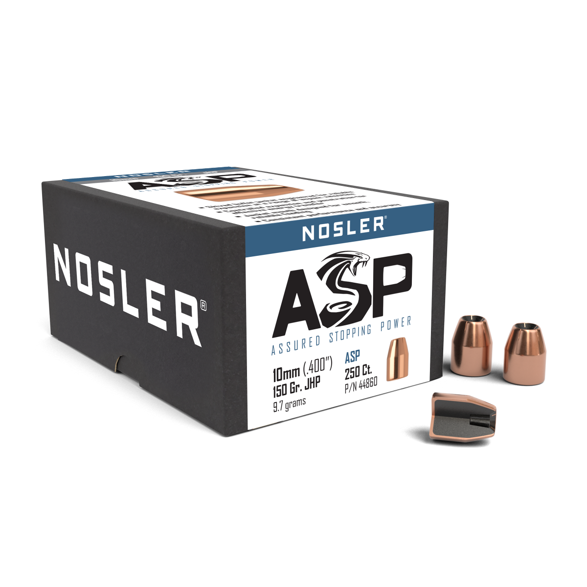 Nosler - Kula - 10 mm Auto - 150gr - Assured Stopping Power Jacketed Hollow Point - 250st/ask
