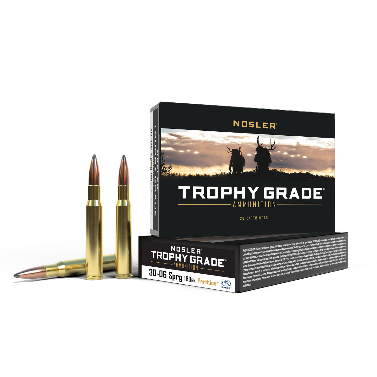 Nosler - Trophy Grade Ammunition - .30-06 Springfield - 180gr - PT - 20/ask