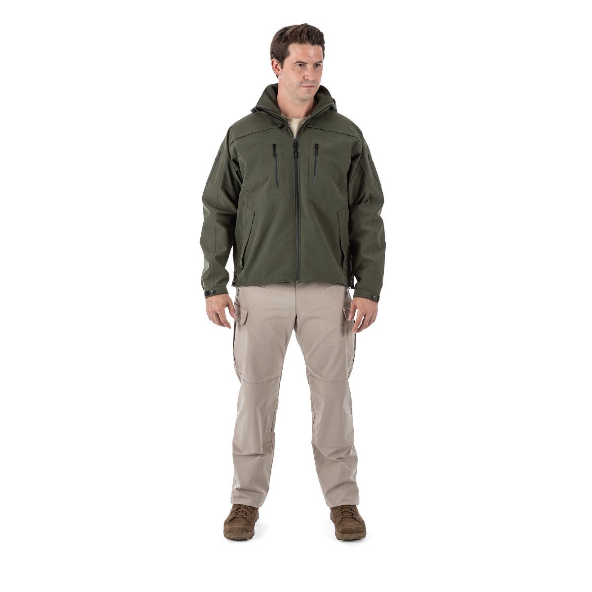 5.11 Sabre Jacket 2.0 i Moss med avtagbar huva.