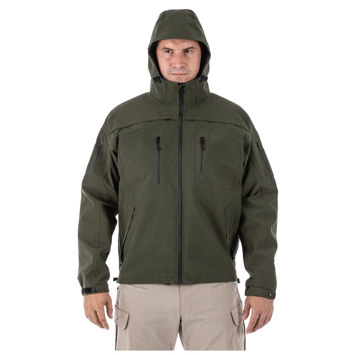 5.11 Sabre Jacket 2.0 i Moss med avtagbar huva.
