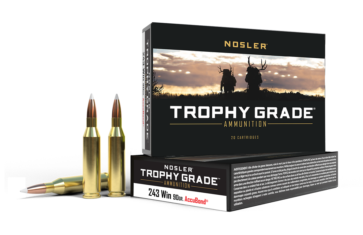 Nosler - Trophy Grade Ammunition - .243 Winchester - 90gr - AB - 20/ask