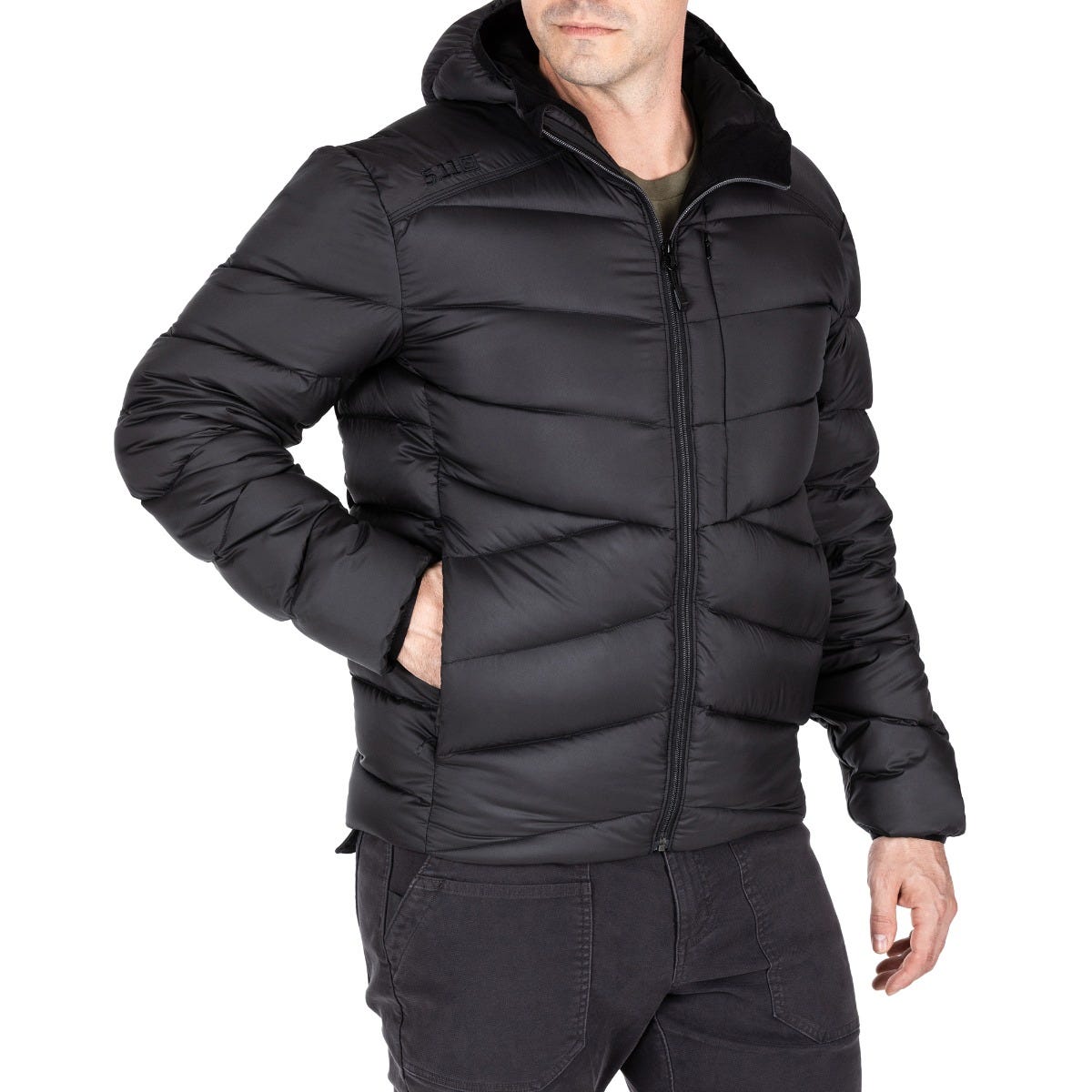 5.11 Acadia Down Jacket dunjacka i Black med huva och fickor