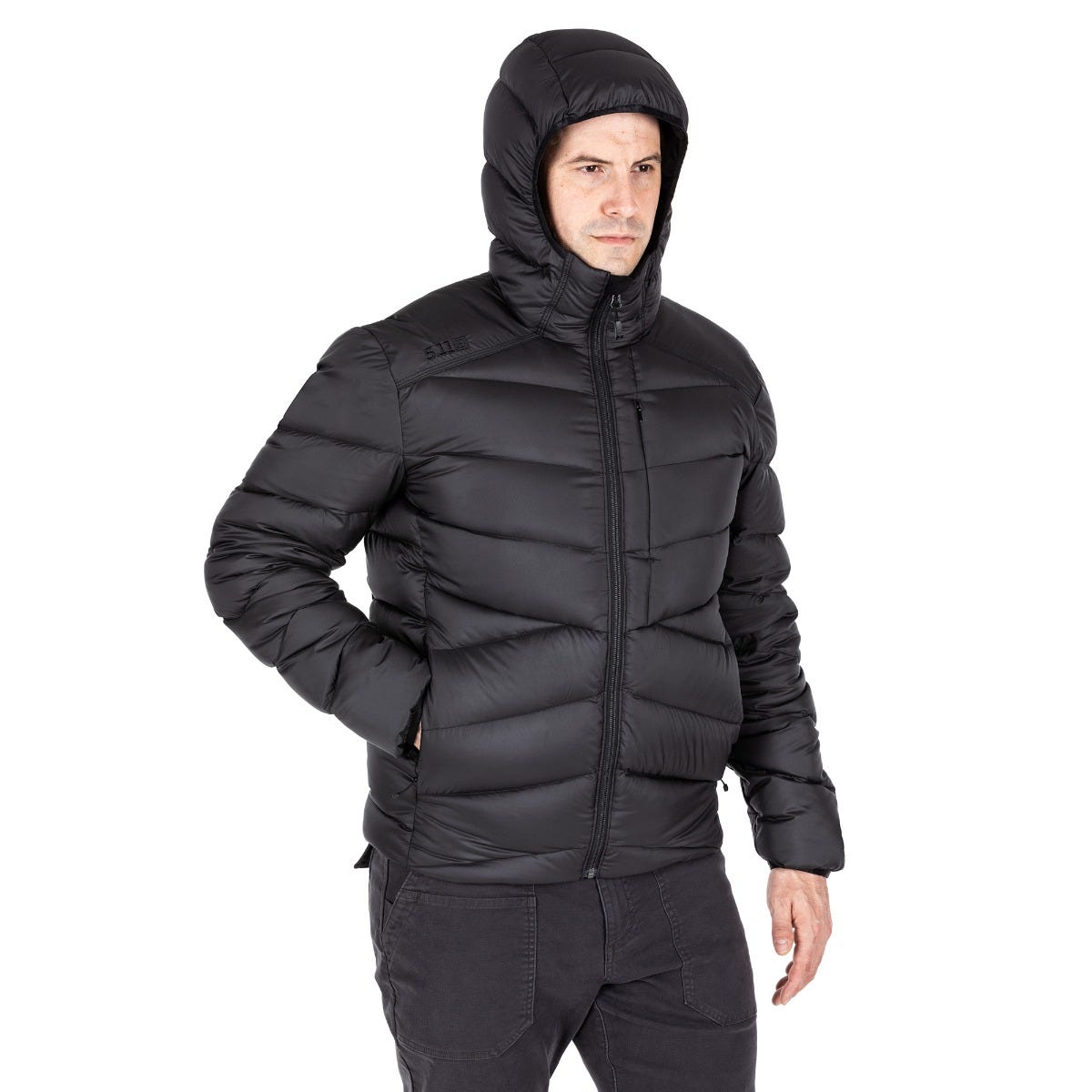 5.11 Acadia Down Jacket dunjacka i Black med huva och fickor