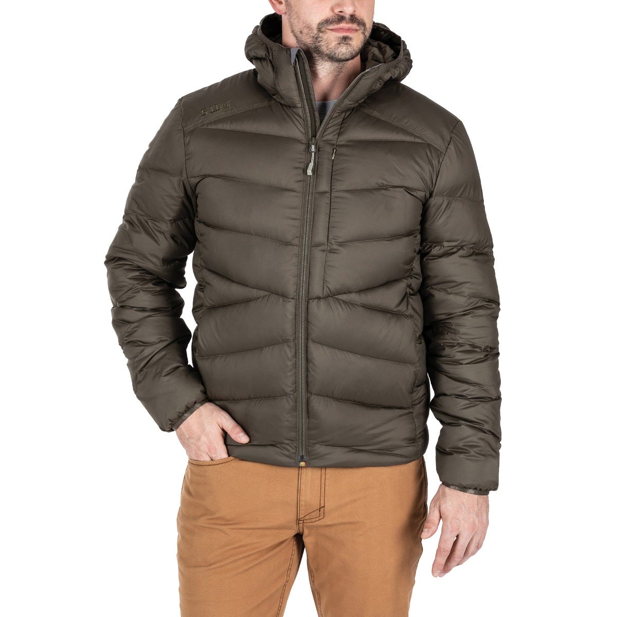 5.11 Acadia Down Jacket dunjacka i Ranger Green med huva och fickor