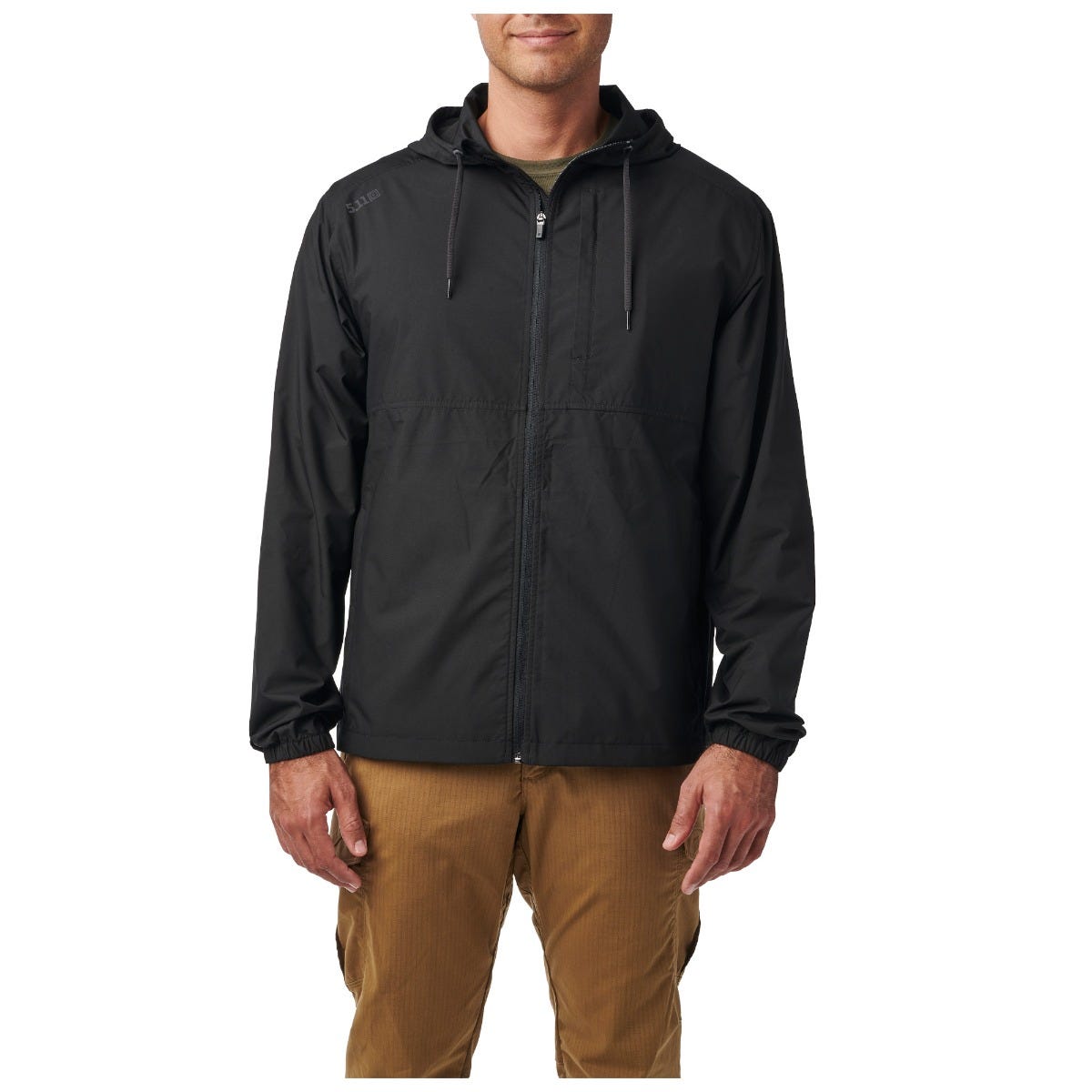 5.11 Radar Packable Jacket i Black, packbar jacka med huva