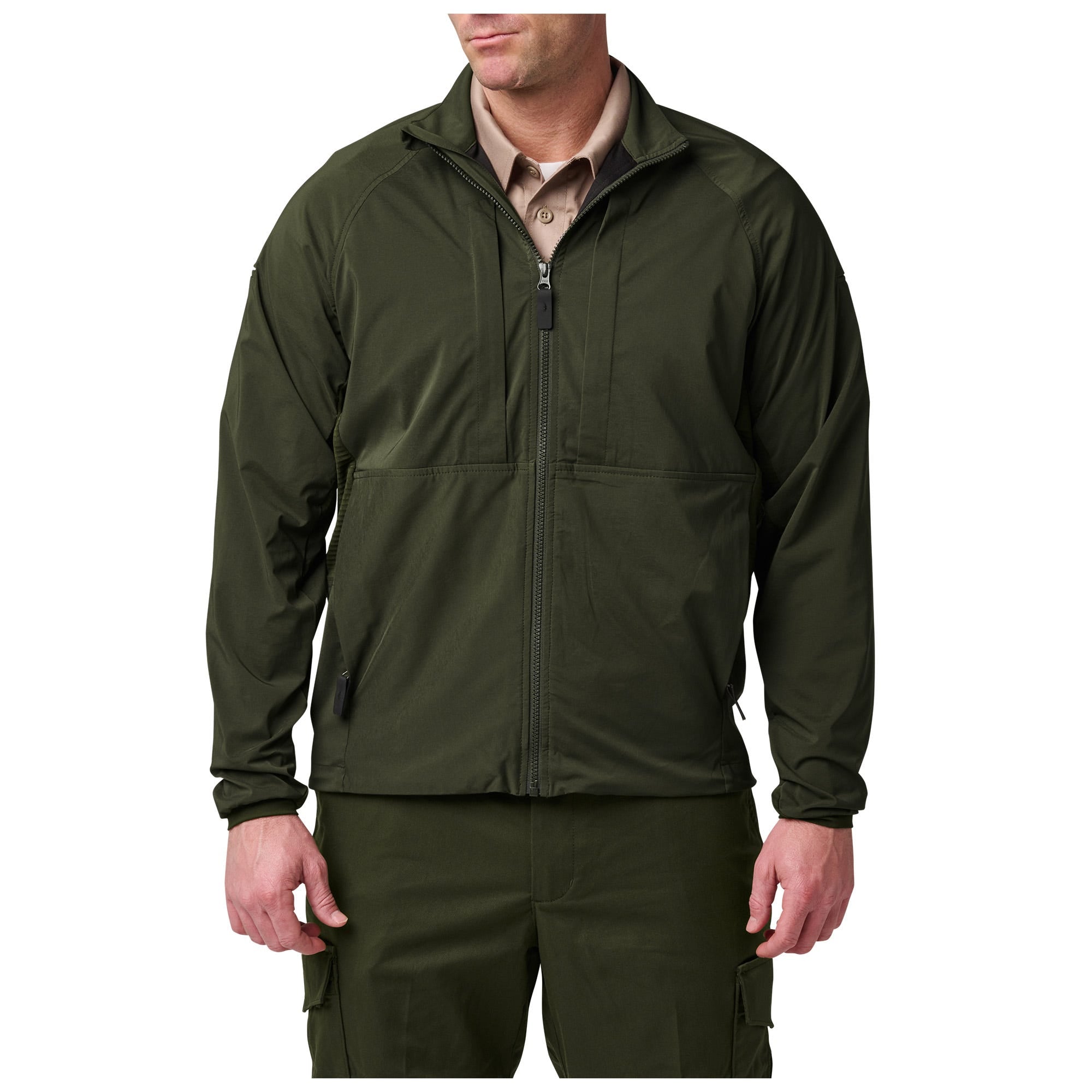 5.11 LT Stretch Windshell Jacket i Sheriff Green, lätt stretchig vindjacka