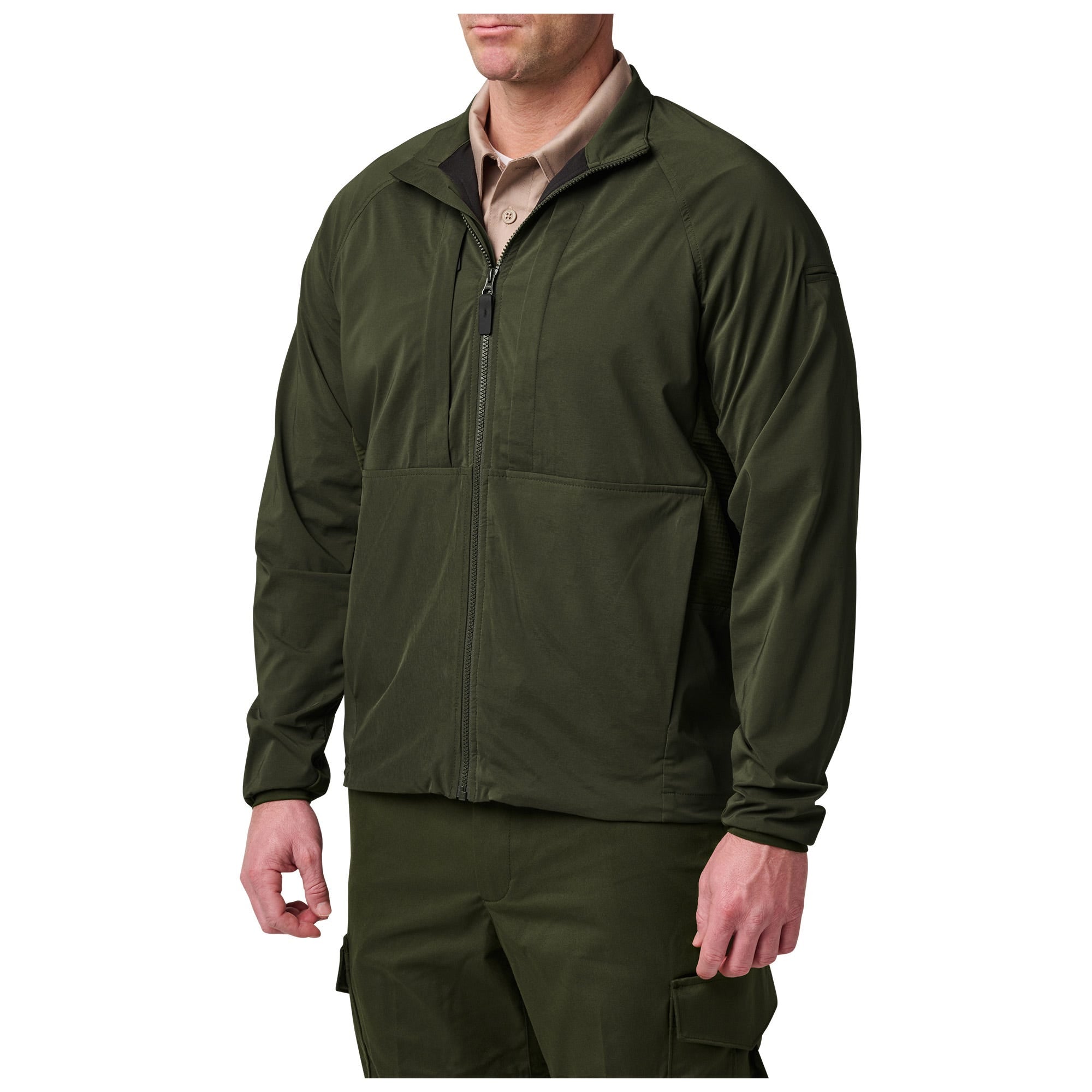 5.11 LT Stretch Windshell Jacket i Sheriff Green, lätt stretchig vindjacka