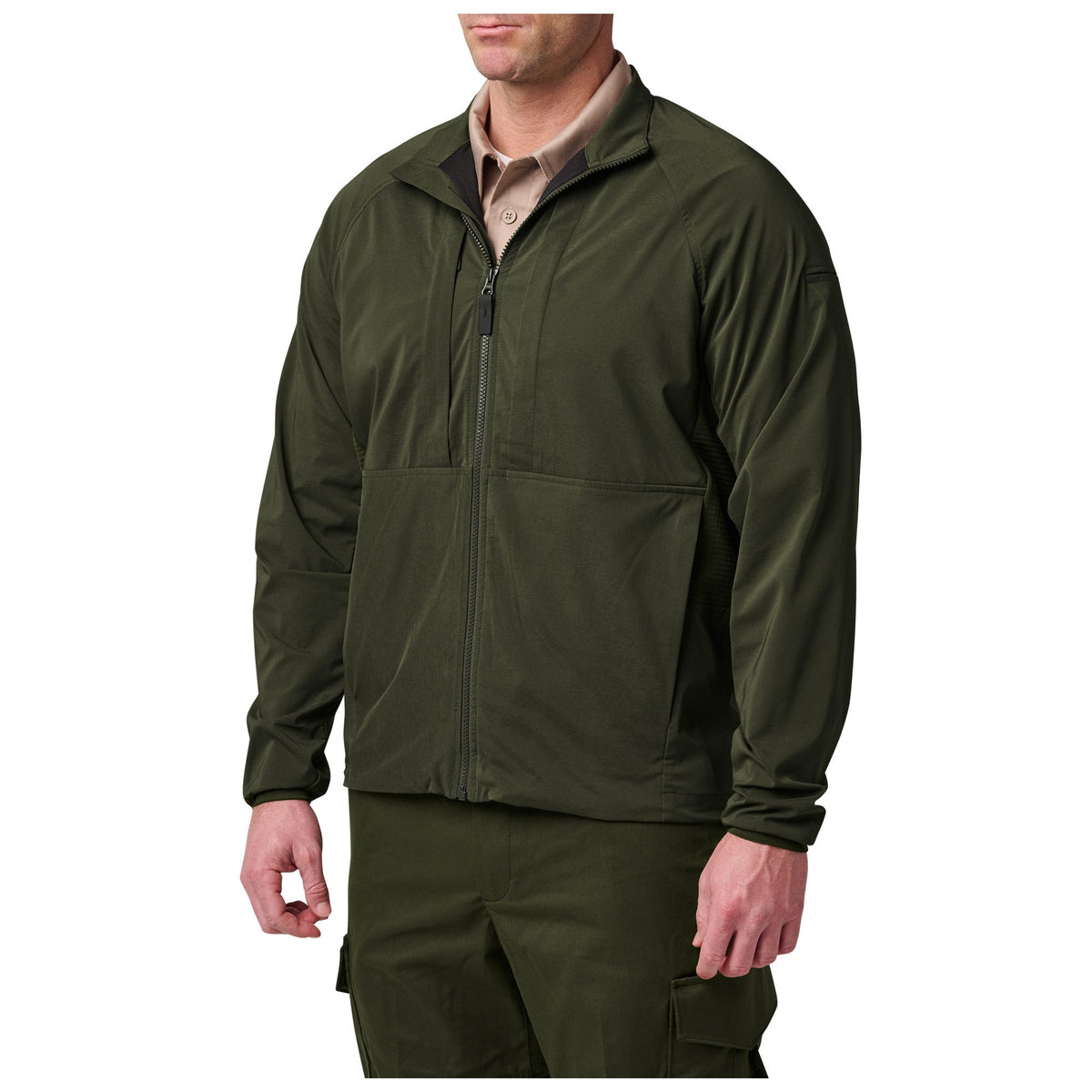 5.11 LT Stretch Windshell Jacket i Sheriff Green, lätt stretchig vindjacka