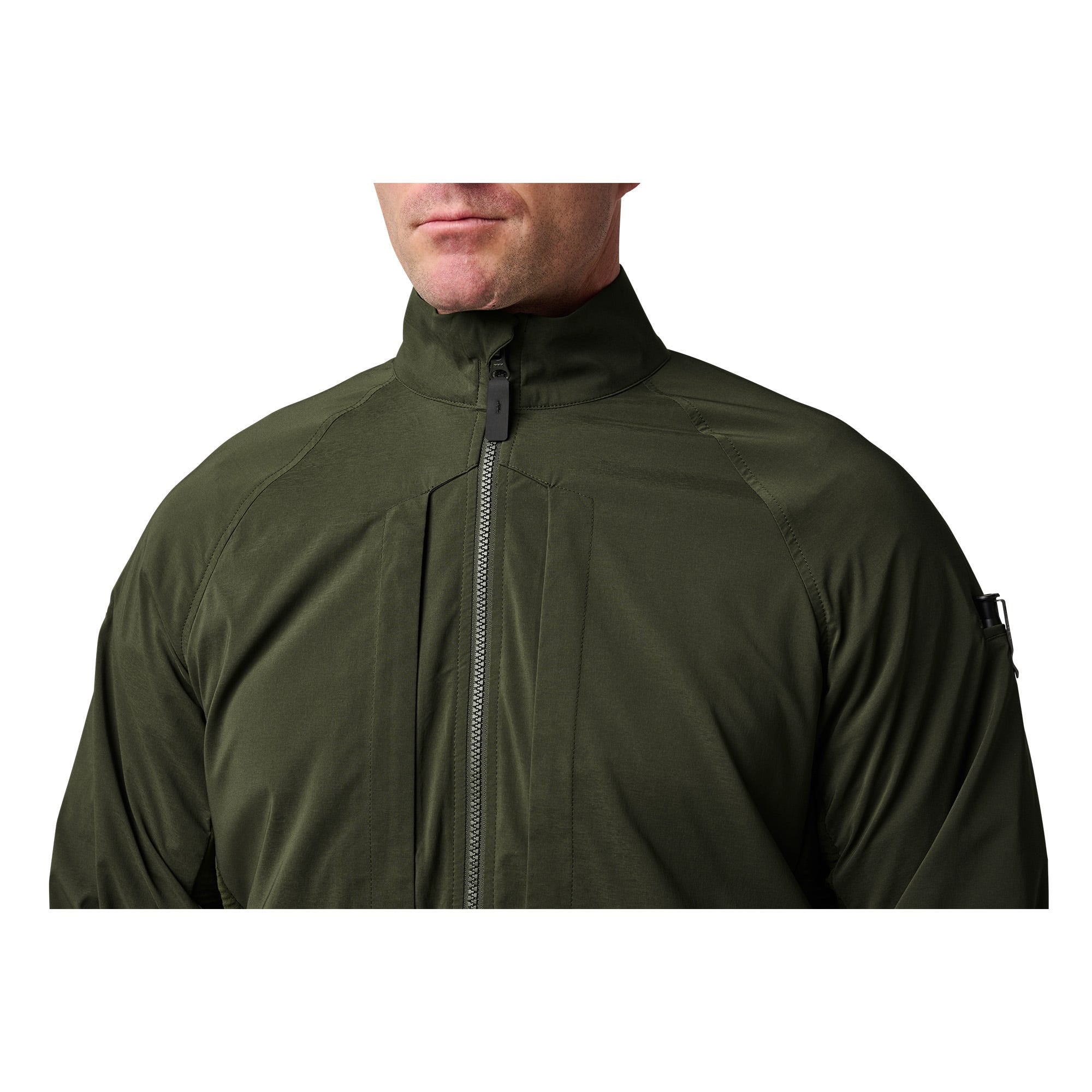 5.11 LT Stretch Windshell Jacket i Sheriff Green, lätt stretchig vindjacka