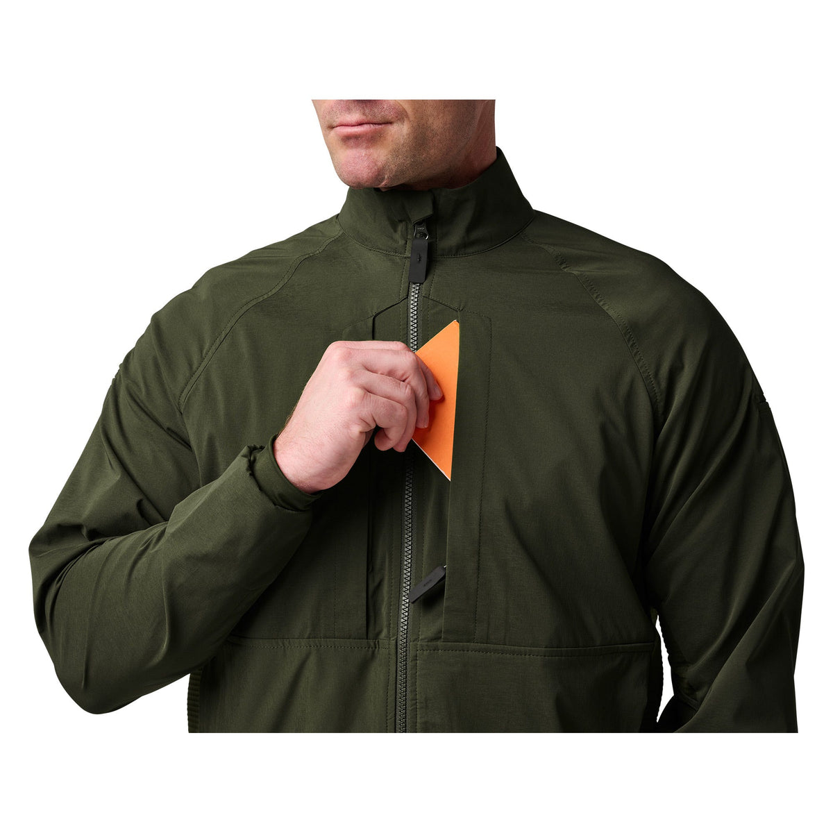5.11 LT Stretch Windshell Jacket i Sheriff Green, lätt stretchig vindjacka