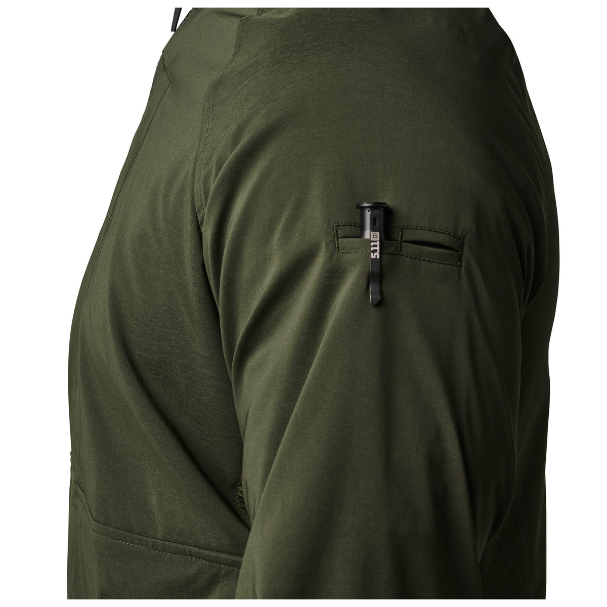 5.11 LT Stretch Windshell Jacket i Sheriff Green, lätt stretchig vindjacka