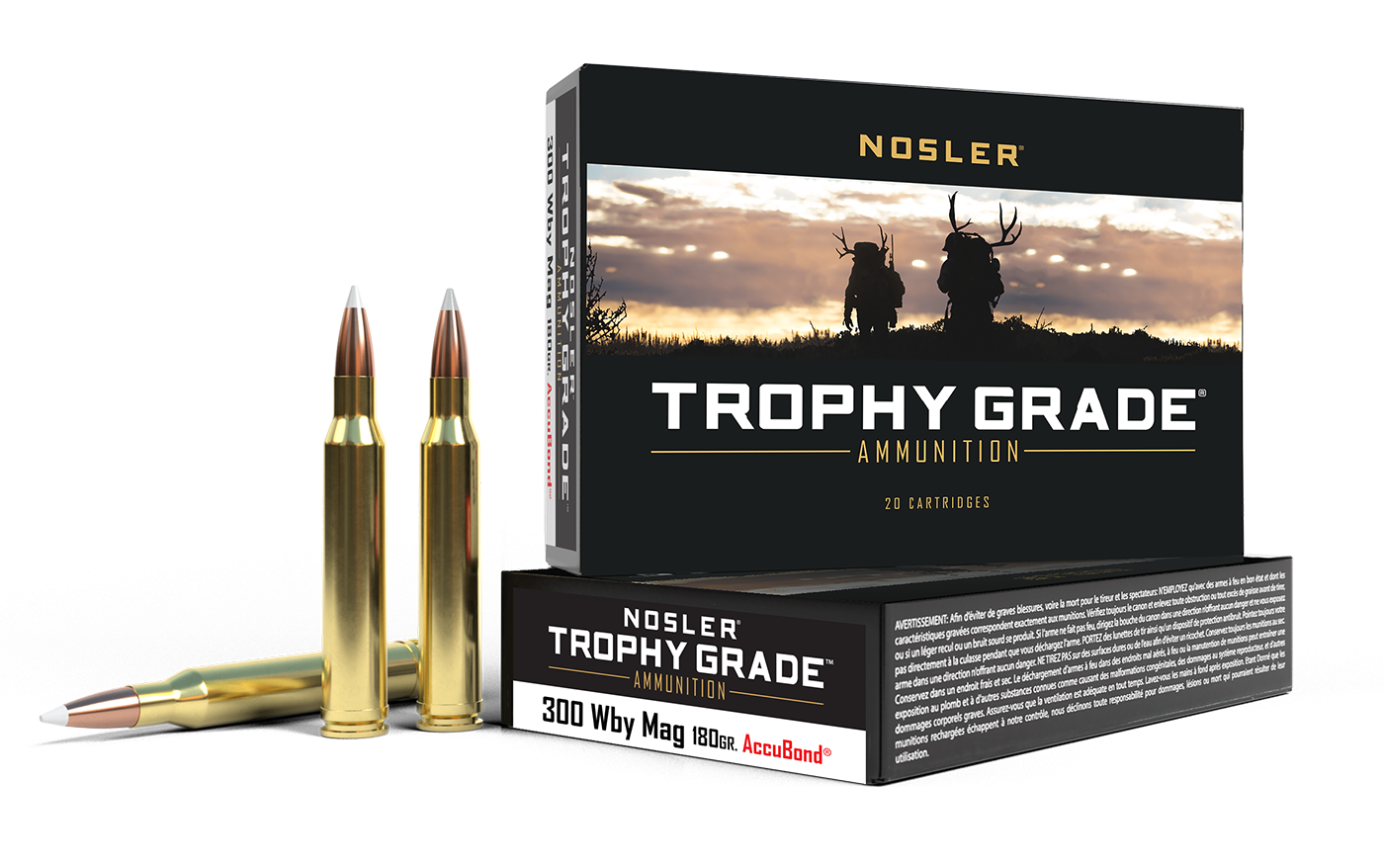 Nosler - Trophy Grade Ammunition - .300 Weatherby Magnum - 180gr - AB - 20/ask