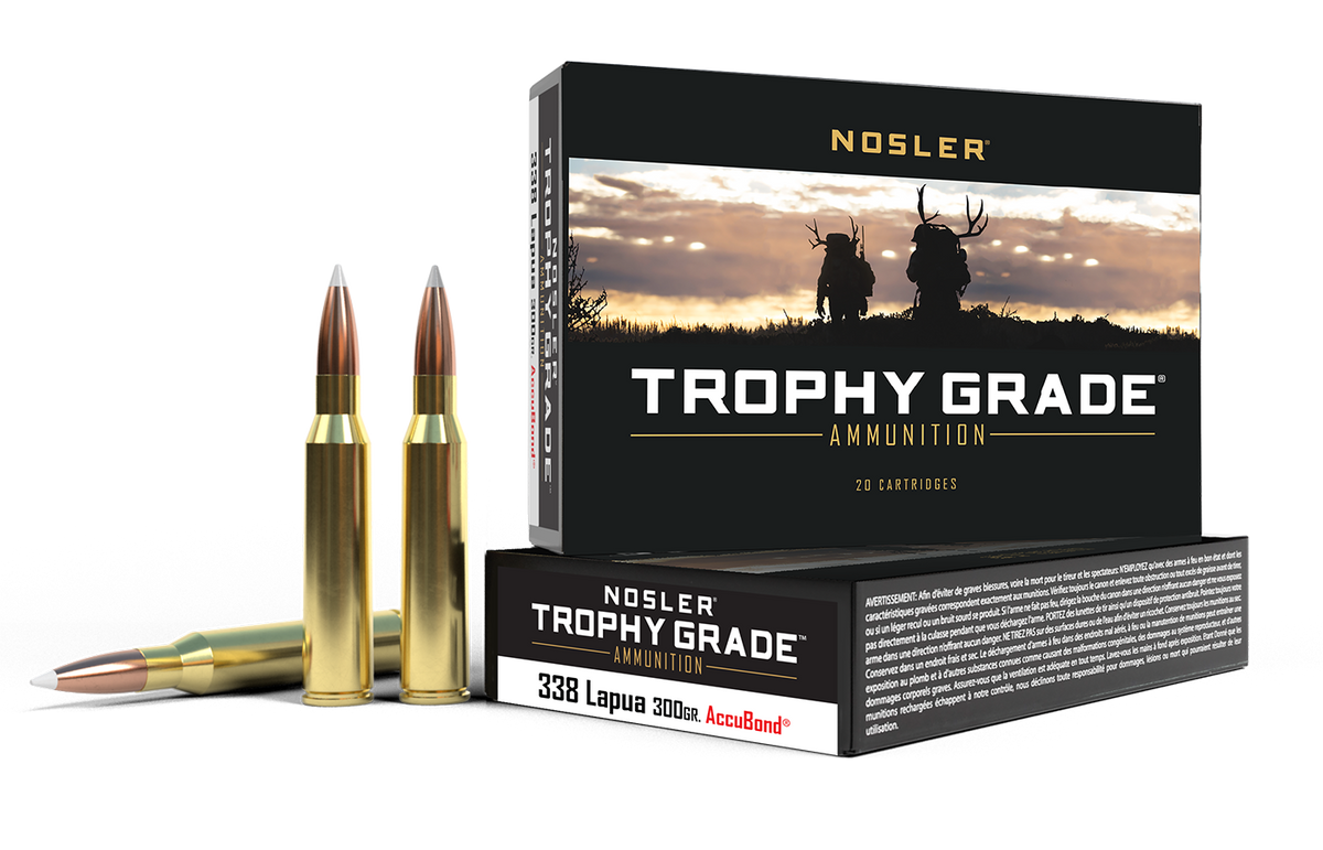 Nosler - Trophy Grade Ammunition - .338 Lapua Magnum - 300gr - AB - 20/ask