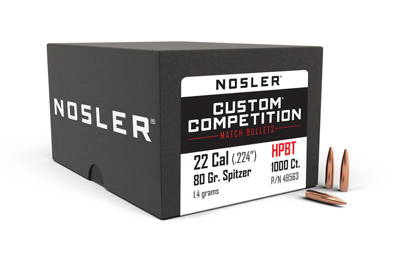 Nosler - Kula - 22 Caliber - 80gr - Custom Competition HPBT - 1000st/ask