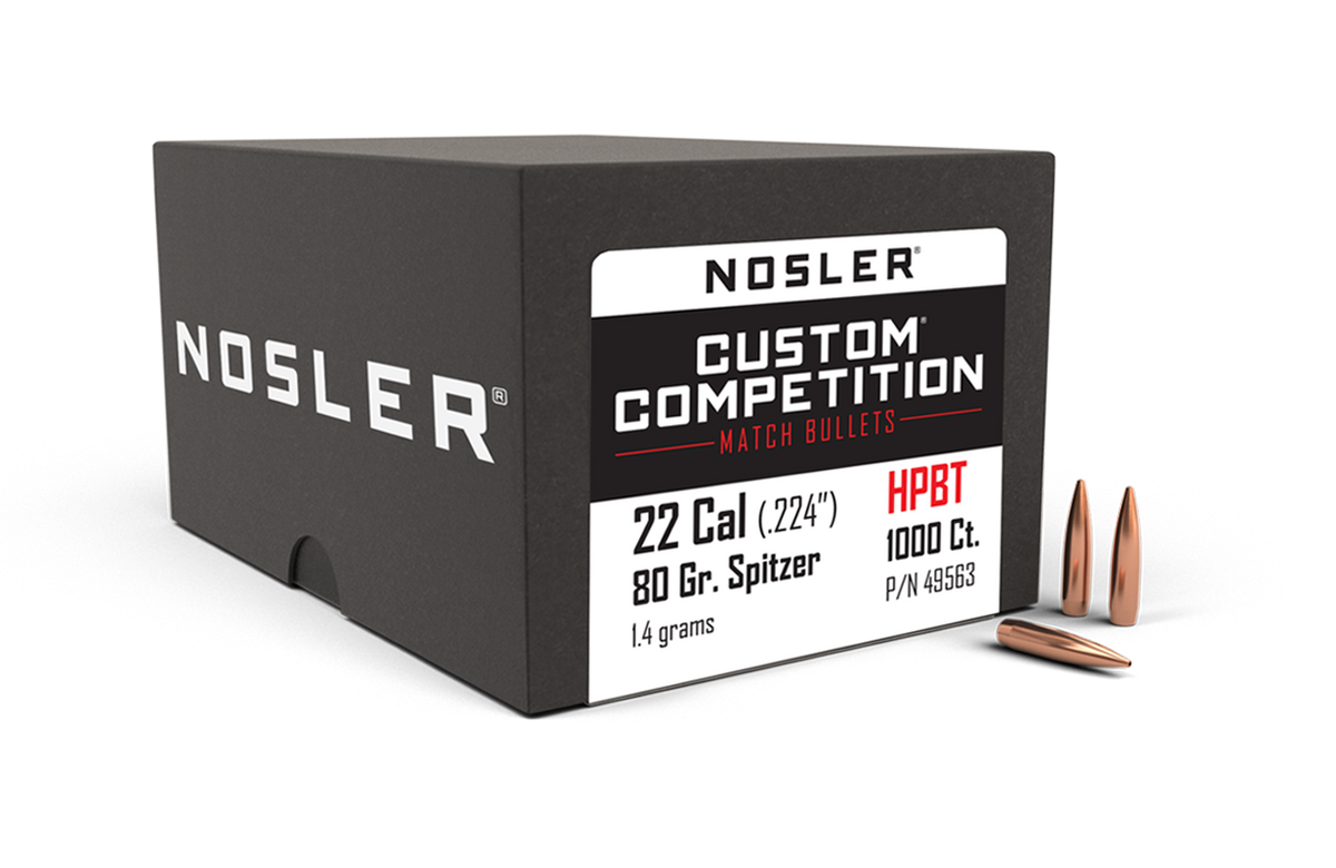 Nosler - Kula - 22 Caliber - 80gr - Custom Competition HPBT - 1000st/ask