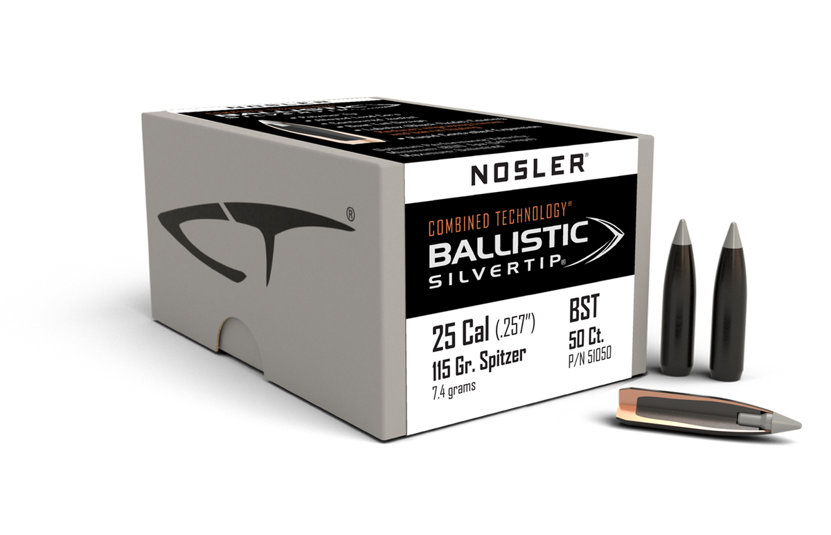 Nosler - Kula - 25 Caliber (.257) - 115gr - Ballistic Silvertip - 50st/ask