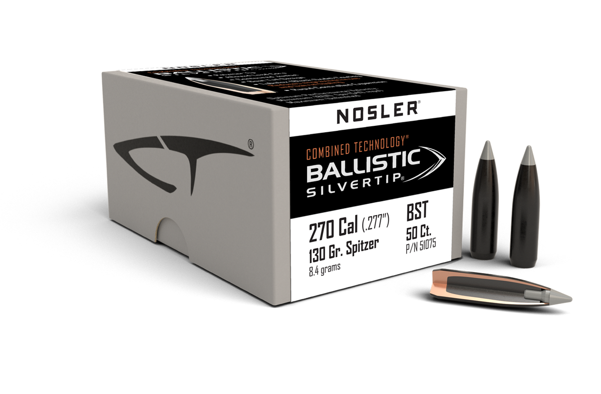 Nosler - Kula - 270 Caliber (.277) - 130gr - Ballistic Silvertip - 50st/ask