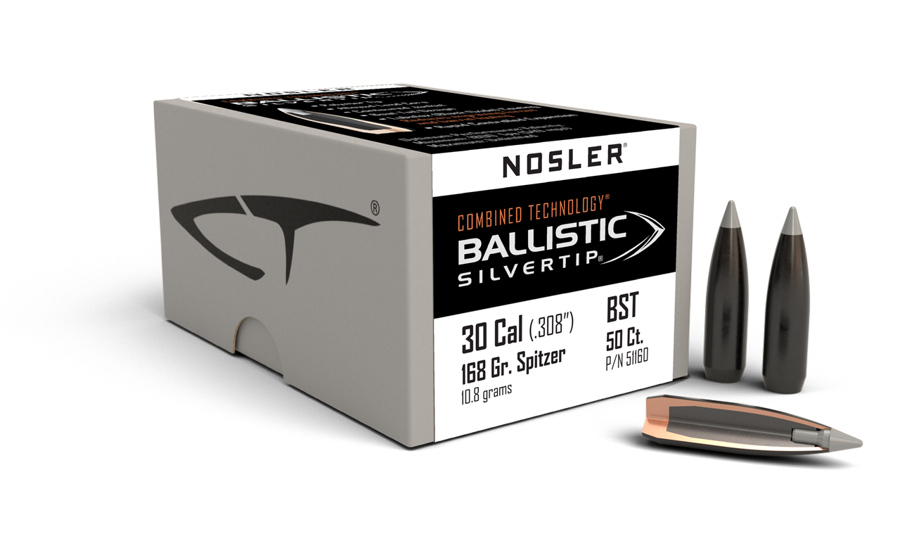 Nosler - Kula - 30 Caliber (.308) - 168gr - Ballistic Silvertip - 50st/ask
