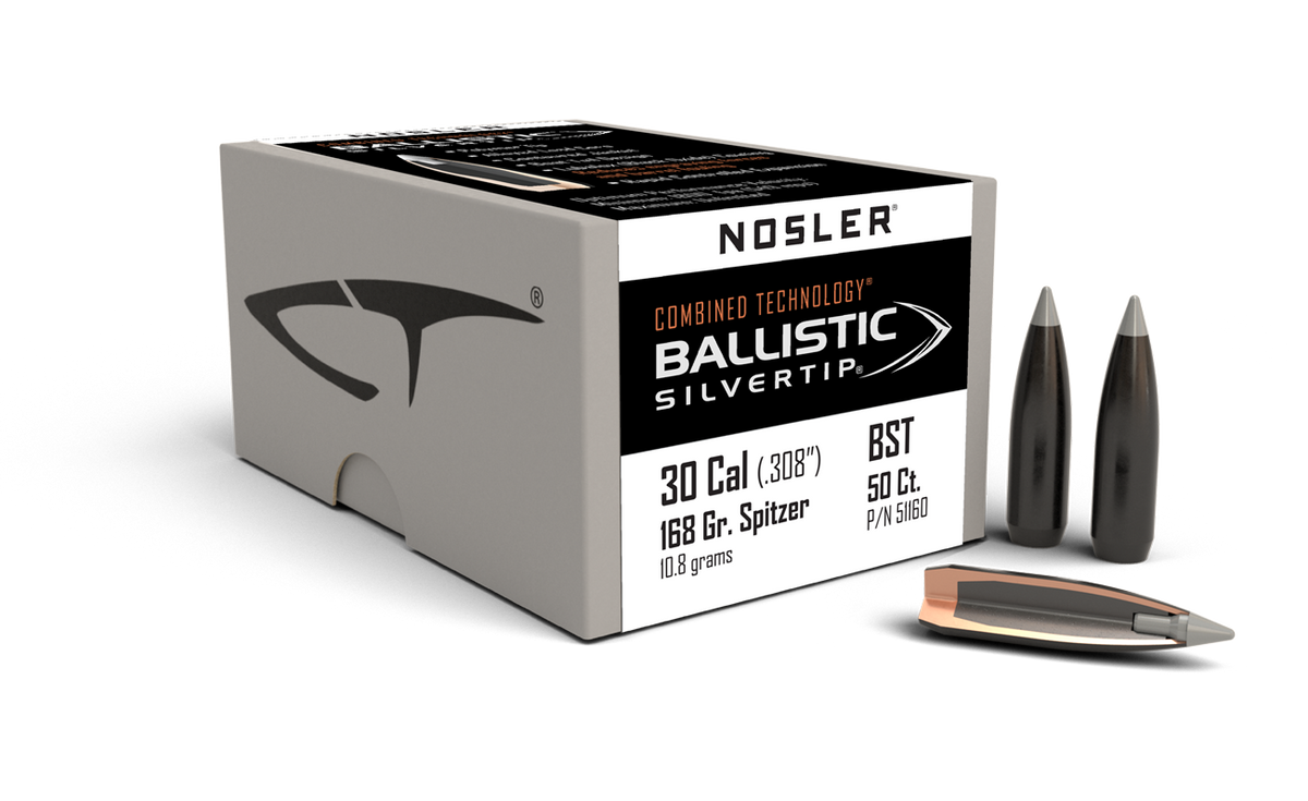 Nosler - Kula - 30 Caliber (.308) - 168gr - Ballistic Silvertip - 50st/ask