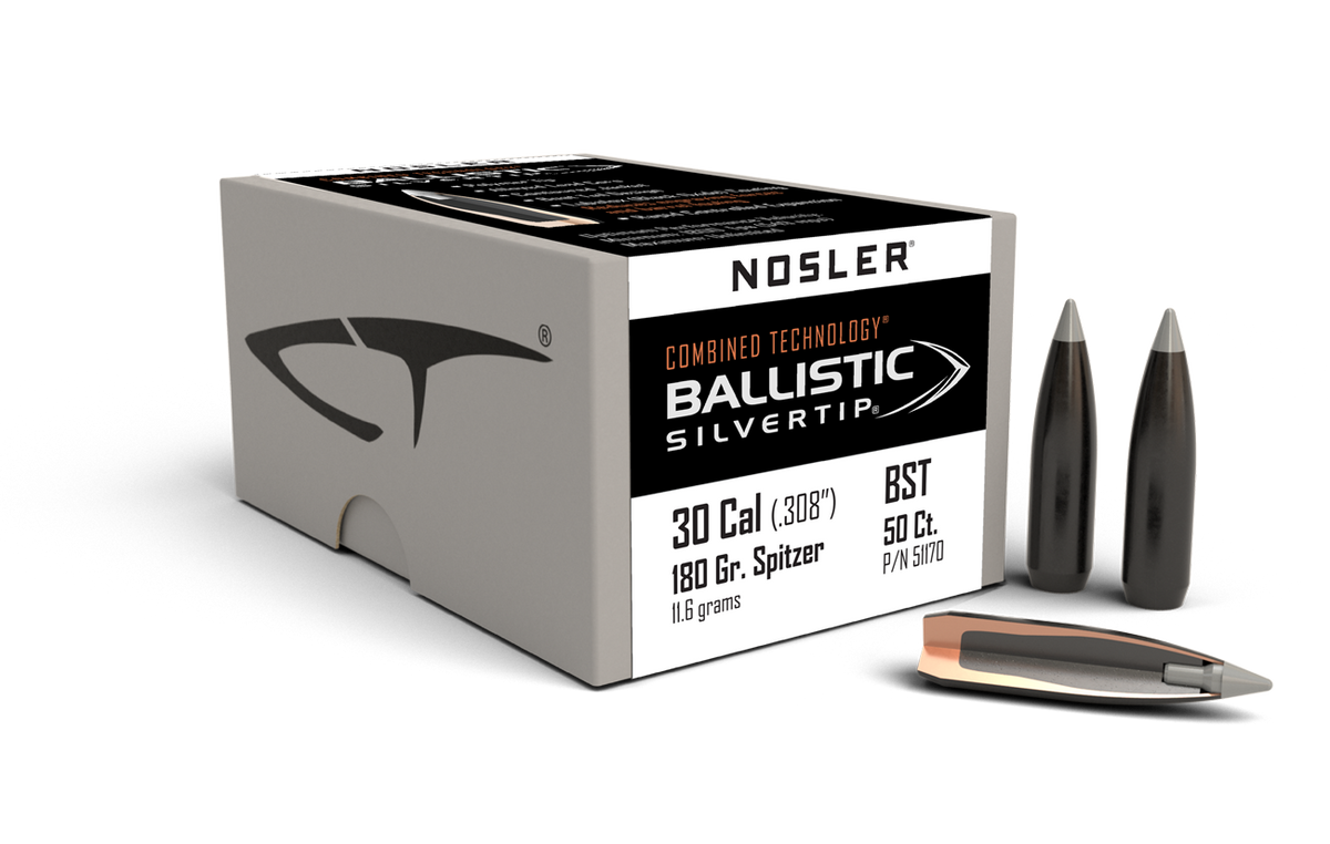 Nosler - Kula - 30 Caliber (.308) - 180gr - Ballistic Silvertip - 50st/ask