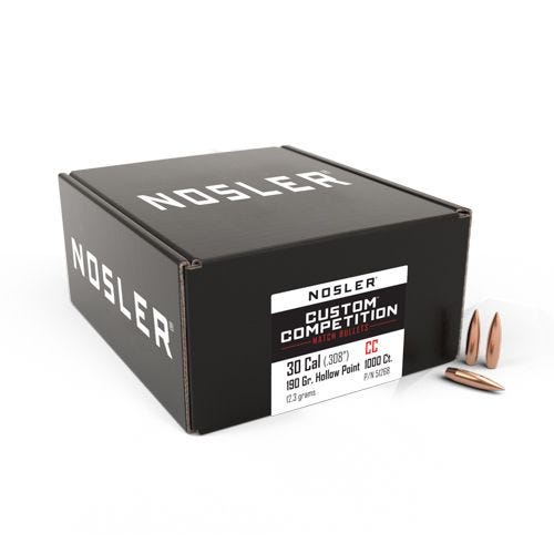 Nosler - Kula - 30 Caliber (.308) - 190gr - Custom Competition HPBT - 1000st/ask