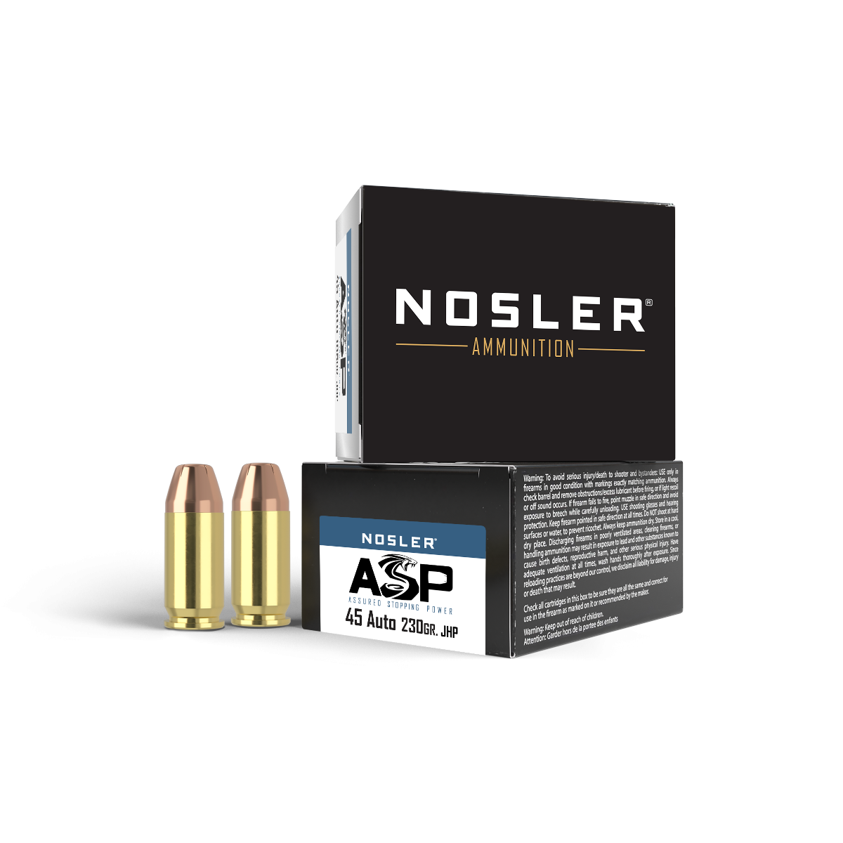 Nosler - Assured Stopping Power Ammunition - .45 ACP - 230gr - JHP - 20/ask