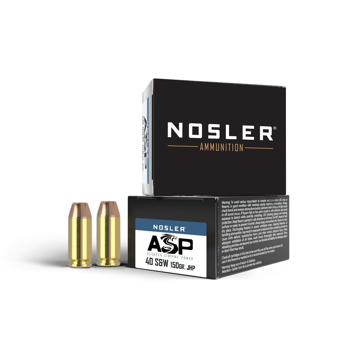 Nosler - Assured Stopping Power Ammunition - .40 S&W - 150gr - JHP - 20/ask