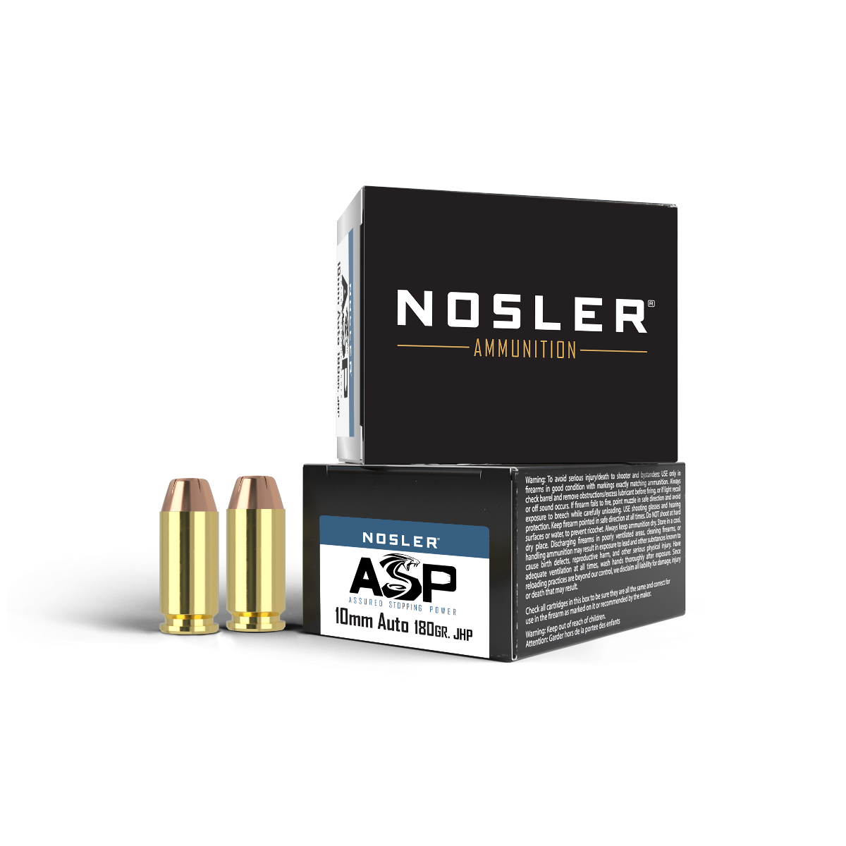 Nosler - Assured Stopping Power Ammunition - 10 mm Auto - 180gr - JHP - 20/ask