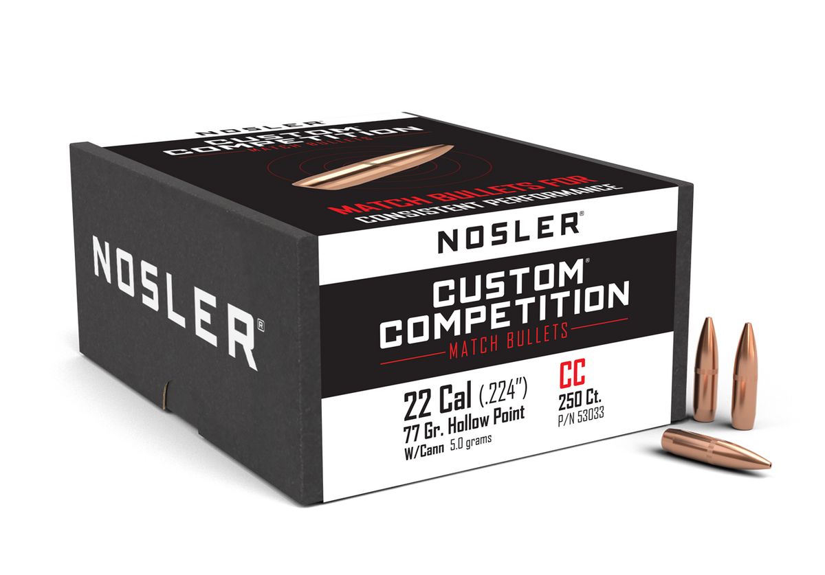 Nosler - Kula - 22 Caliber (.224) - 77gr - Custom Competition HPBT - 250st/ask