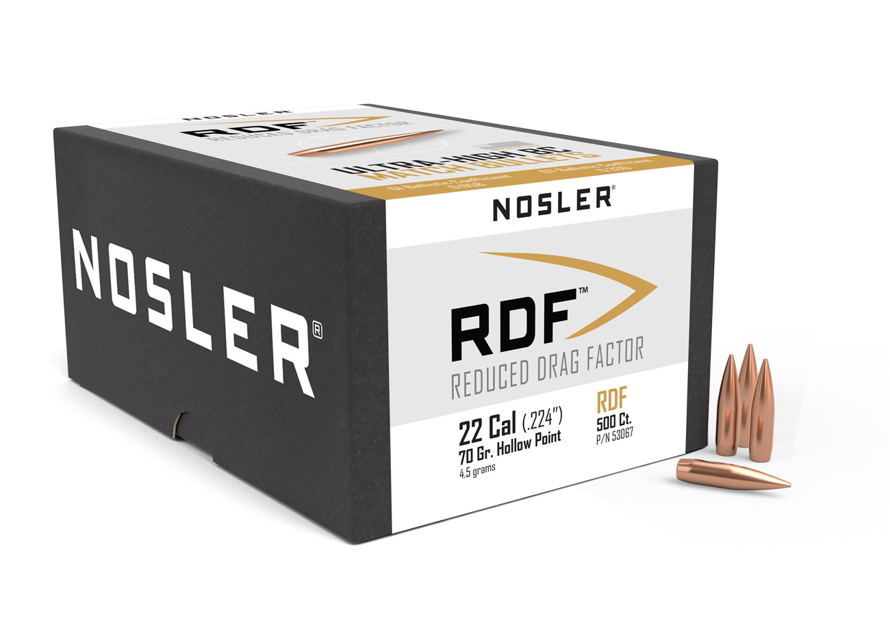 Nosler - Kula - 22 Caliber (.224) - 70gr - RDF - 500st/ask