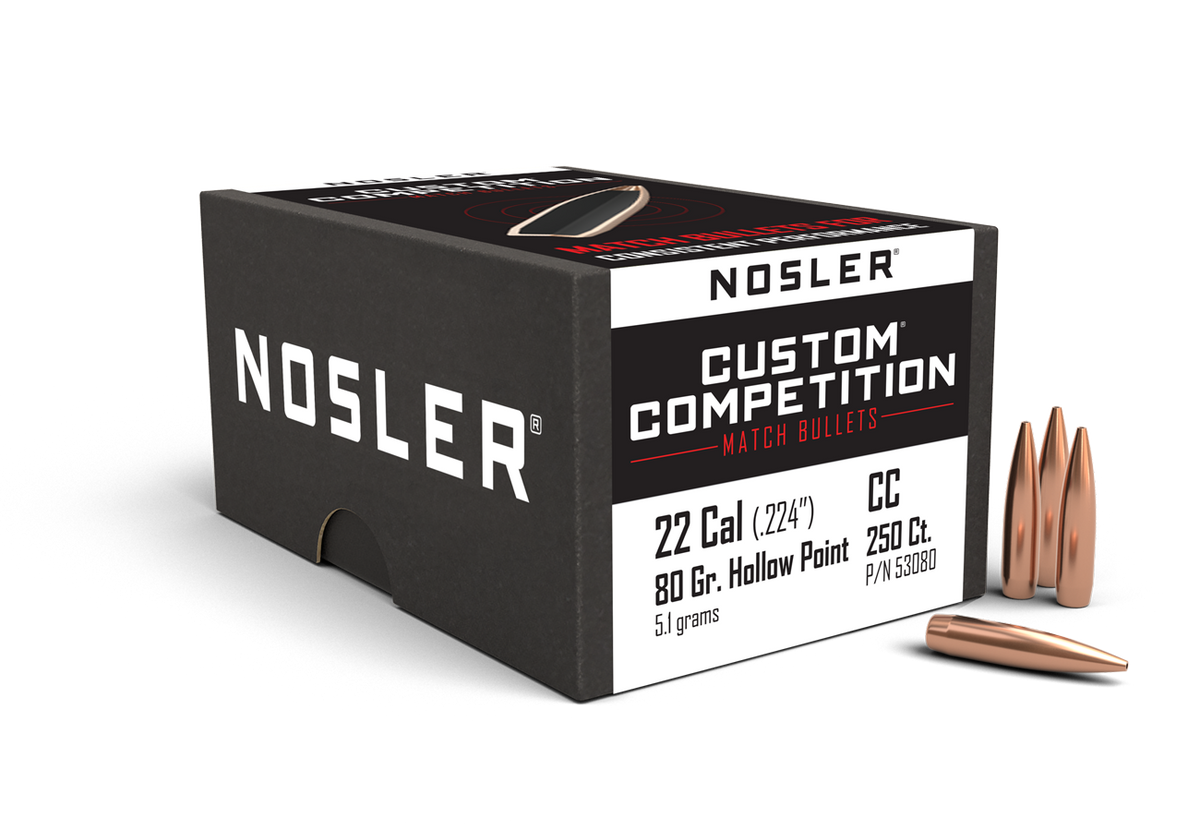Nosler - Kula - 22 Caliber - 80gr - Custom Competition HPBT - 250st/ask