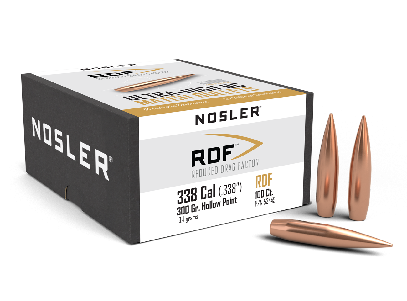 Nosler - Kula - 338 Caliber (.338) - 300gr - RDF Hollow Point - 100st/ask