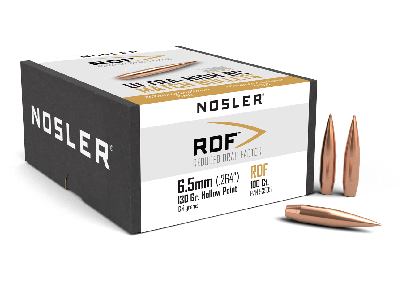 Nosler - Kula - 6.5mm (.264) - 130gr - RDF - 100st/ask