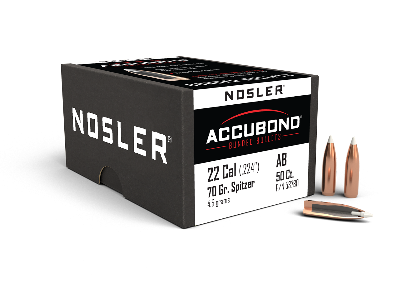 Nosler - Kula - 22 Caliber (.224) - 70gr - AccuBond - 50st/ask