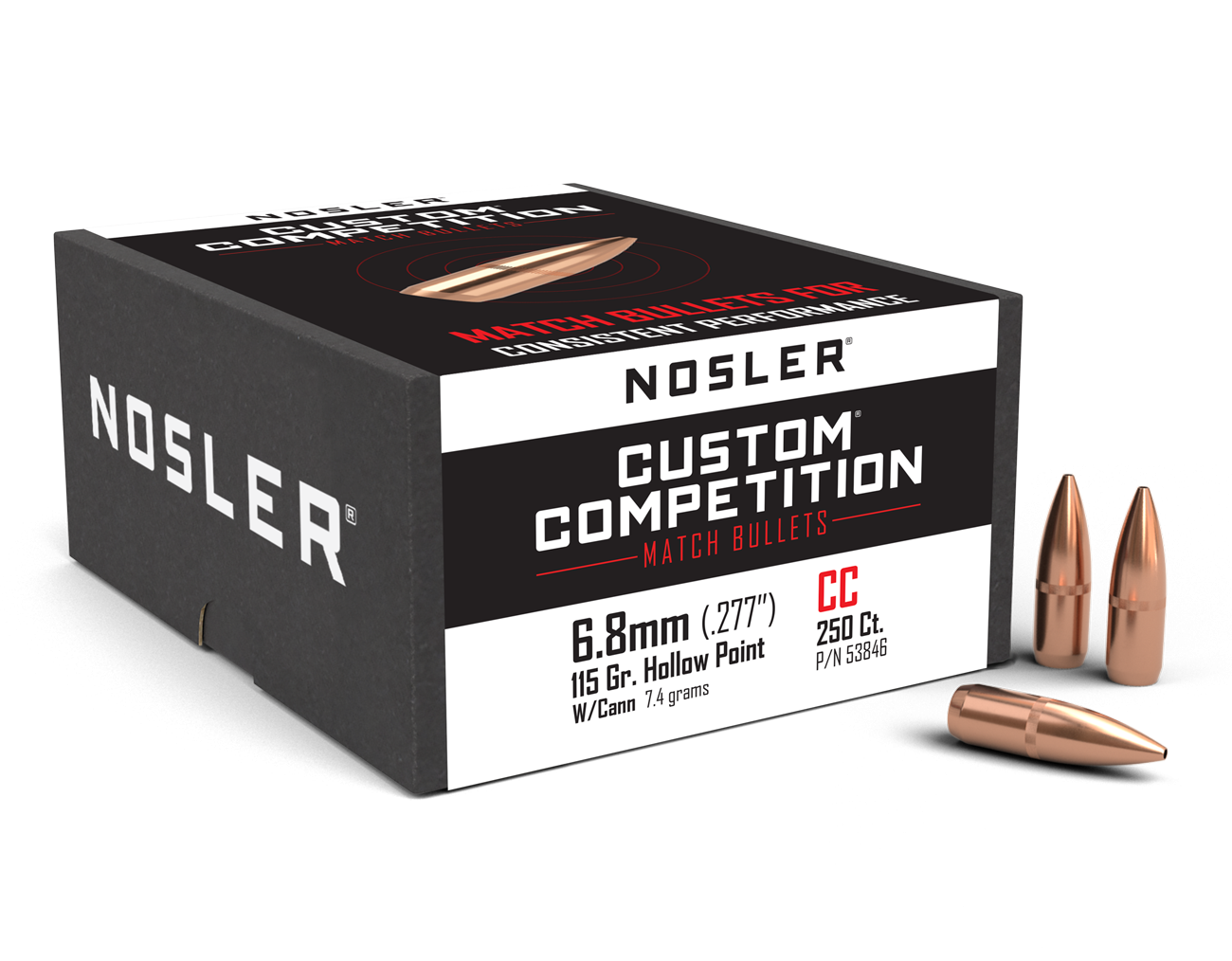 Nosler - Kula - 6.8mm - 115gr - Custom Competition HPBT - 250st/ask