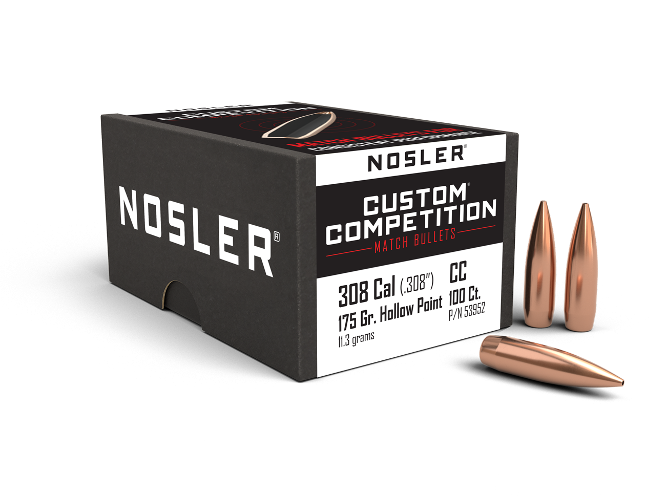 Nosler - Kula - 30 Caliber (.308) - 175gr - Custom Competition HPBT - 100st/ask