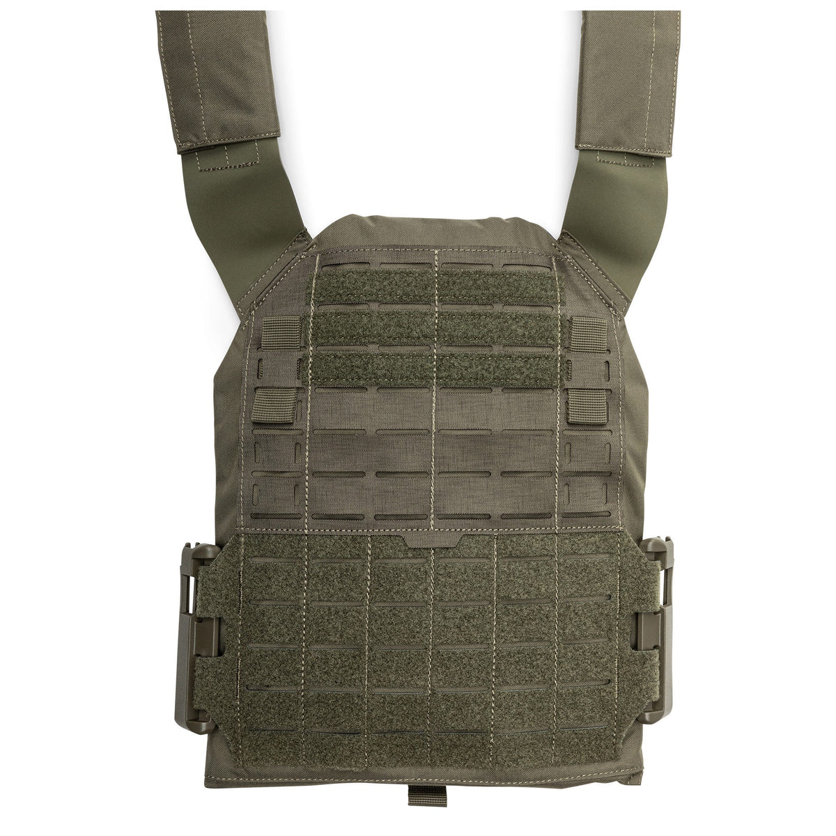 5.11 QR Plate Carrier Base - NIR i Ranger Green, bas till taktiskt bärsystem med snabbspänne och MOLLE-paneler.