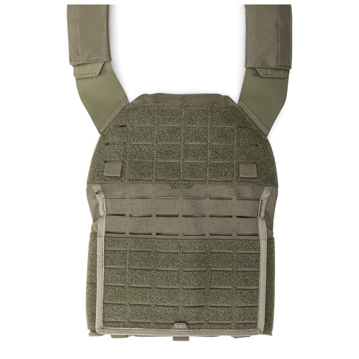 5.11 QR Plate Carrier Base - NIR i Ranger Green, bas till taktiskt bärsystem med snabbspänne och MOLLE-paneler.