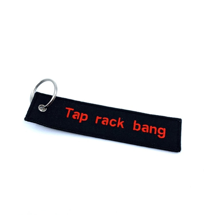 RangeMaster - Broderad Nyckelring - Tap Rack Bang