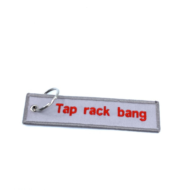 RangeMaster - Broderad Nyckelring - Tap Rack Bang