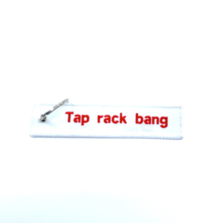 RangeMaster - Broderad Nyckelring - Tap Rack Bang