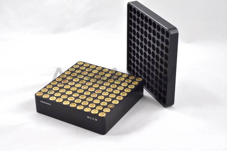 Armanov - Case Gauge box 100 rnd pockets with Flip Cover