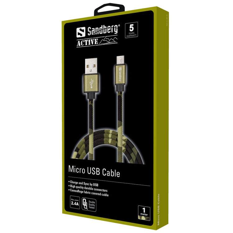 Sandberg - MicroUSB Green Camouflage 1m