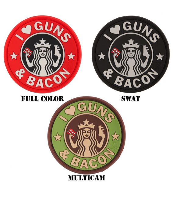 3D Patch - Guns and Bacon - PVC
