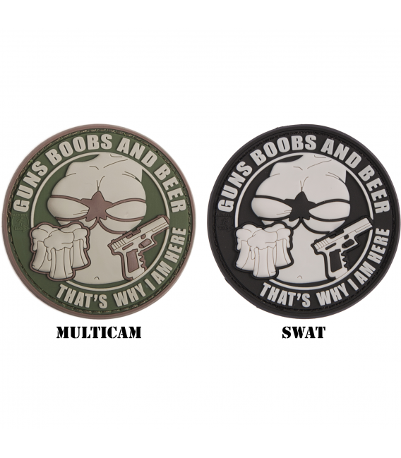 3D Patch - Guns Boobs and Beer - PVC